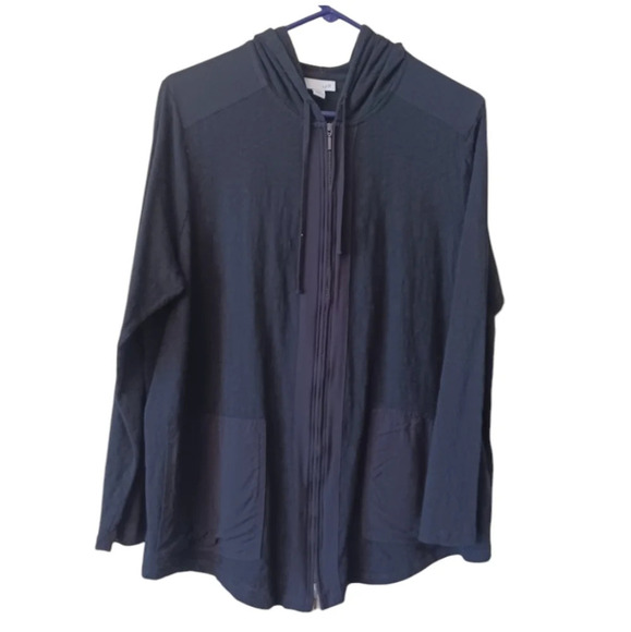 J.Jill black jacket with hood womens size 1XL - Picture 1 of 8